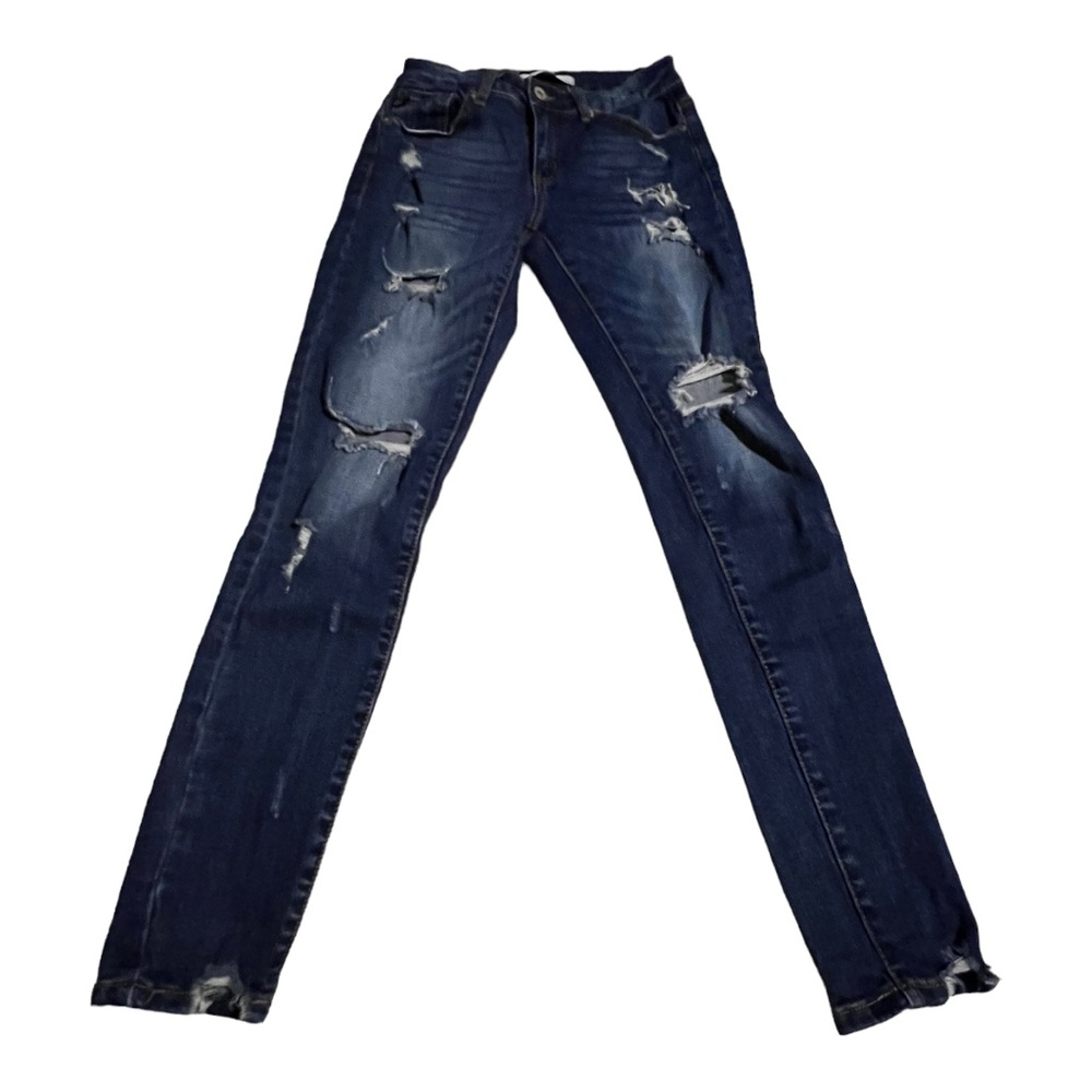 KanCan Mid Rise Distressed Skinny Jeans Size 3/25